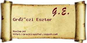 Gréczi Eszter névjegykártya